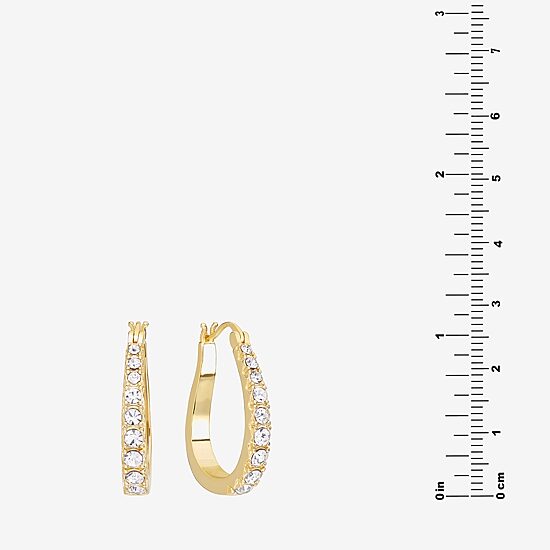 Sparkle Allure Womens Cubic Zirconia 14K Gold Over Brass 27.4mm Hoop Earrings