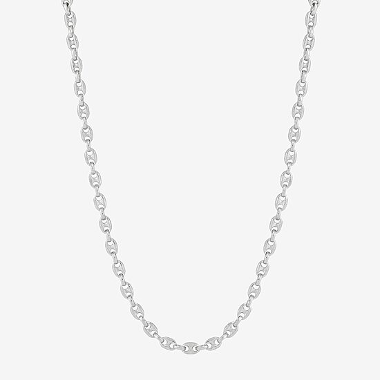 Made in Italy Womens Sterling Silver 18 1/2 Inch Link Necklace