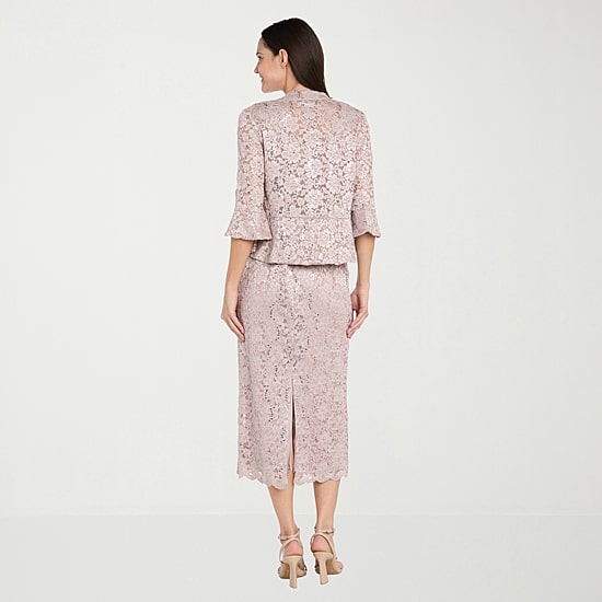 R & M Richards Womens Midi Jacket Dress
