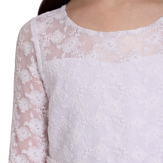 Bonnie Jean Little & Big Kid Girls Lace 3/4 Sleeve Flower Girl Fit + Flare Dress