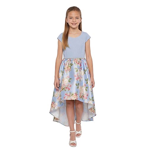 Bonnie Jean Big Kid Girls Short Sleeve Cap Fit + Flare Dress In Blue