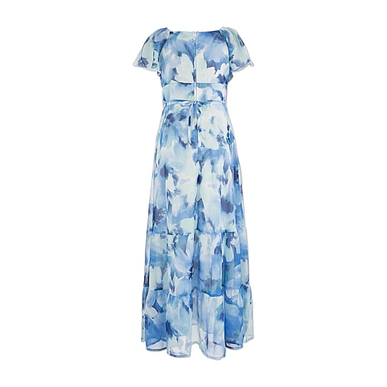 Speechless Big Kid Girls Short Sleeve Flutter Floral Maxi Dress