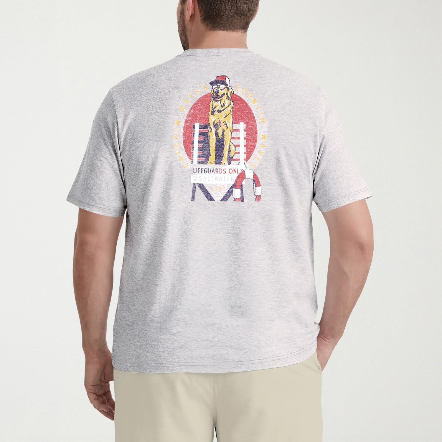 IZOD Saltwater Mens Crew Neck Short Sleeve Classic Fit Big and Tall Graphic T-Shirt