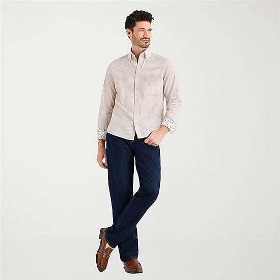 Stafford Chambray Mens Long Sleeve Regular Fit Button-Down Shirt