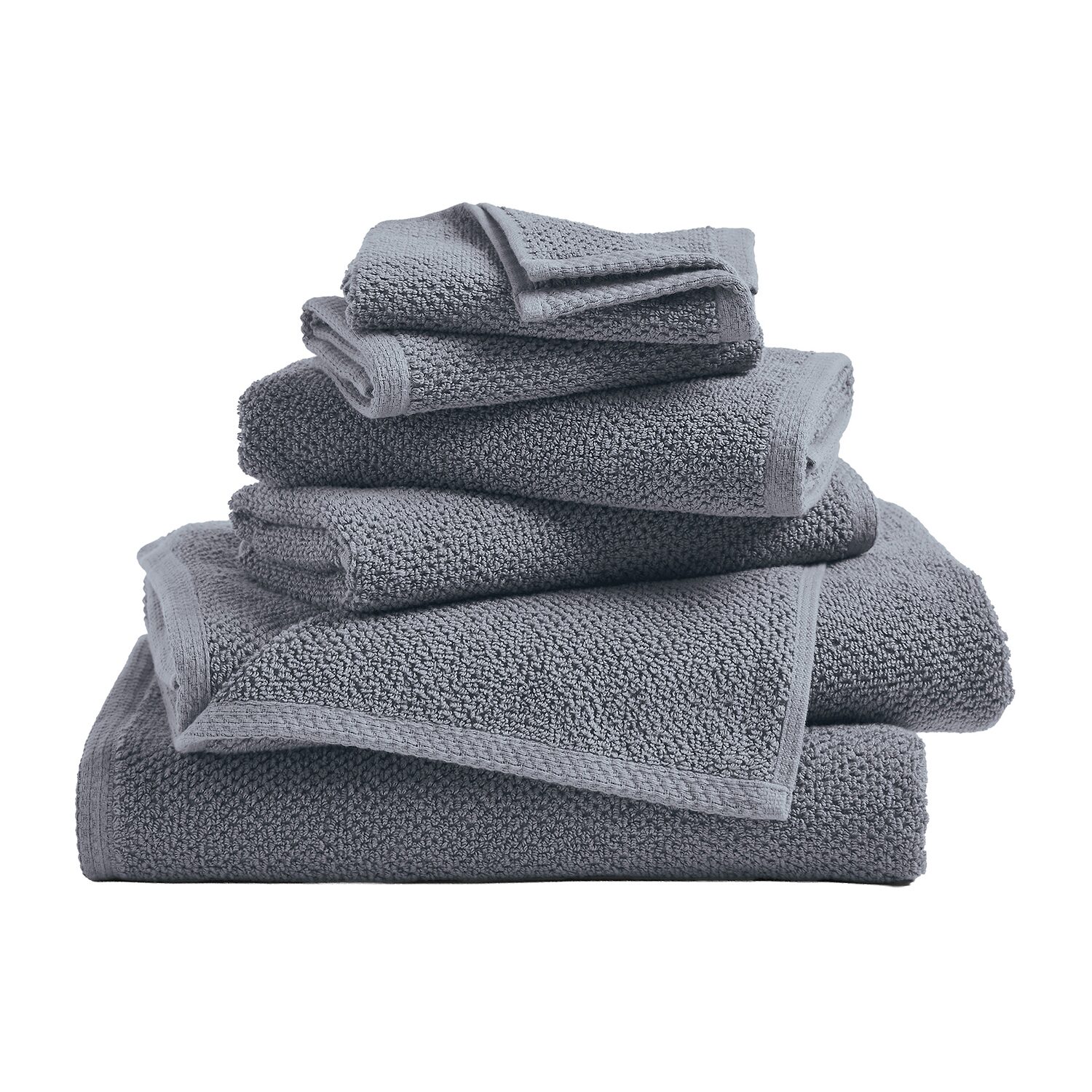 Linery Cotton Quick-Dry Loop Textured 6 Pc Towel Set