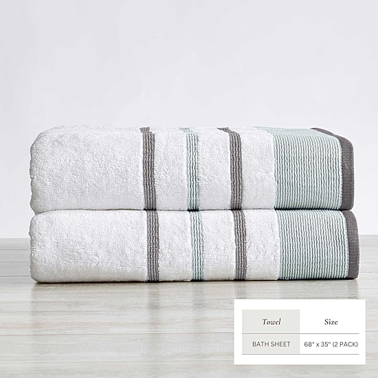 Luxury Cotton 2 Pc Decorative Bath Sheet Set
