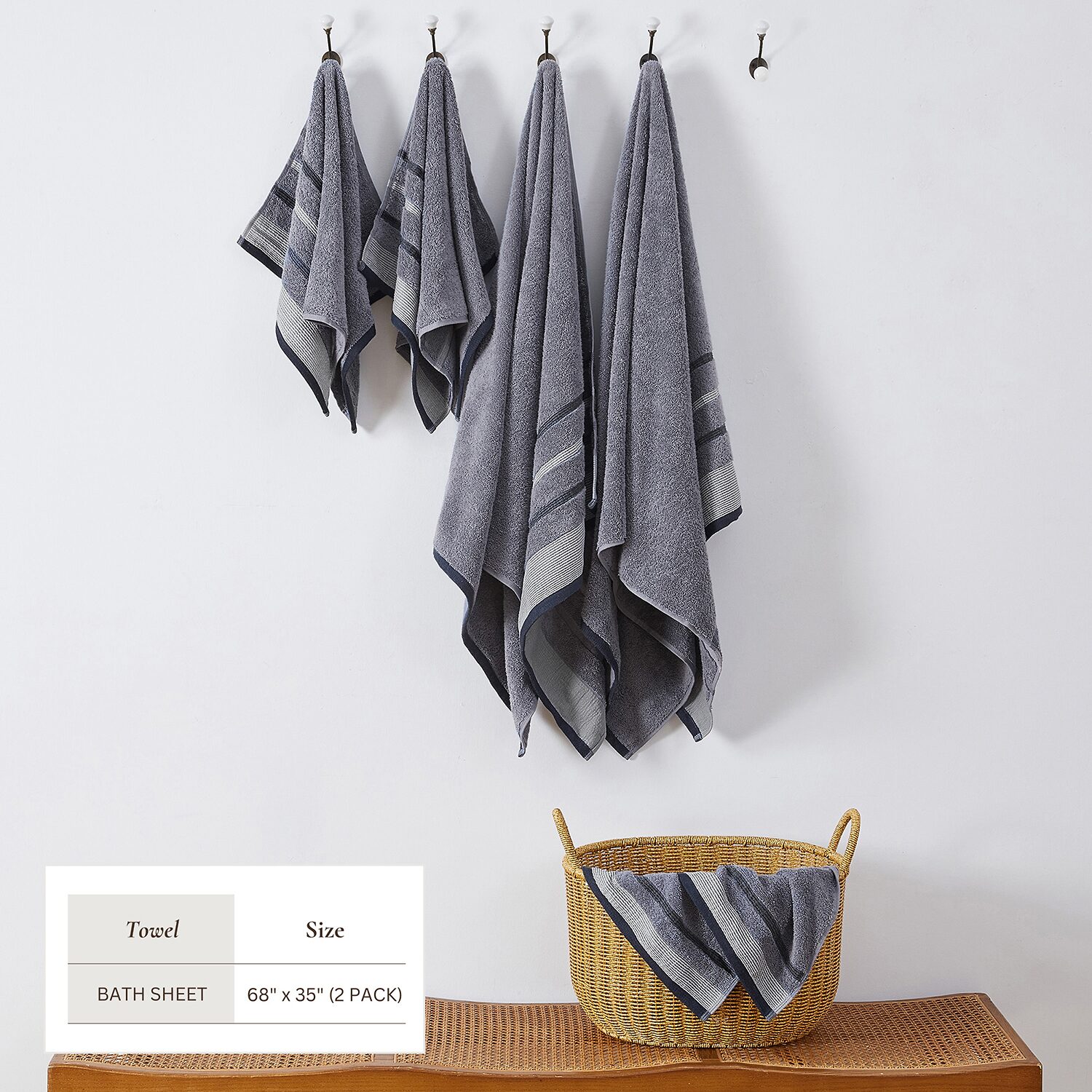 Luxury Cotton 2 Pc Decorative Bath Sheet Set