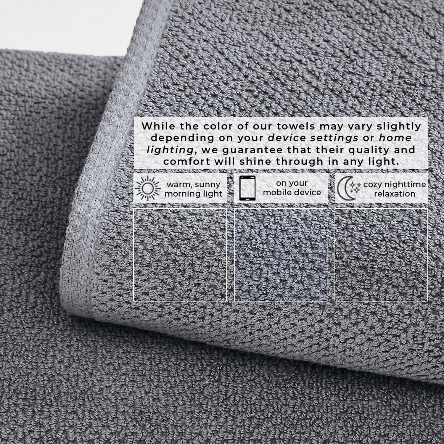 Linery Cotton Quick-Dry Loop Textured 6 Pc Hand Towels