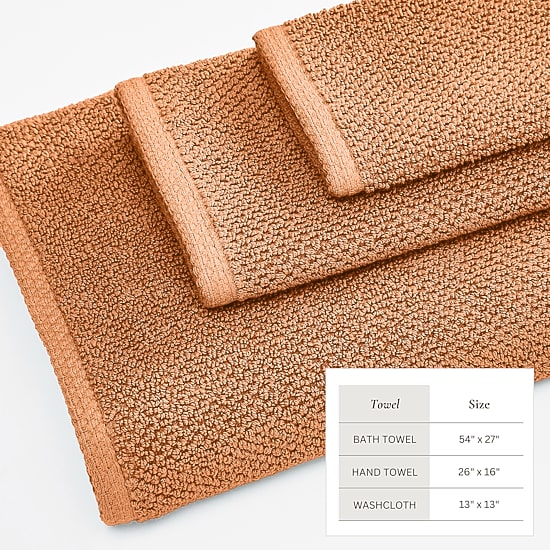 Linery Cotton Quick-Dry Loop Textured 6 Pc Towel Set