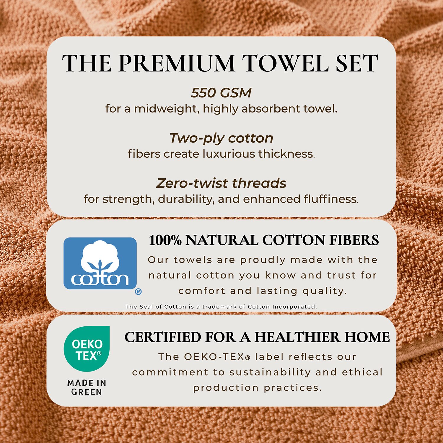Linery Cotton Quick-Dry Loop Textured 12 Pc Washcloths