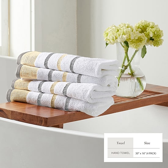 Luxury Cotton 4 Pc Decorative Hand Towel Set