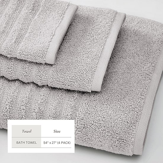 Linery Luxurious Cotton 4 Pk Bath Towel Set