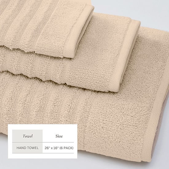 Linery Luxurious Cotton 6 Pk Hand Towel Set