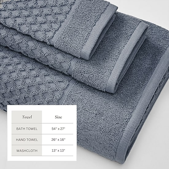 Linery Cotton Quick-Dry Textured 6 Pc Towel Set