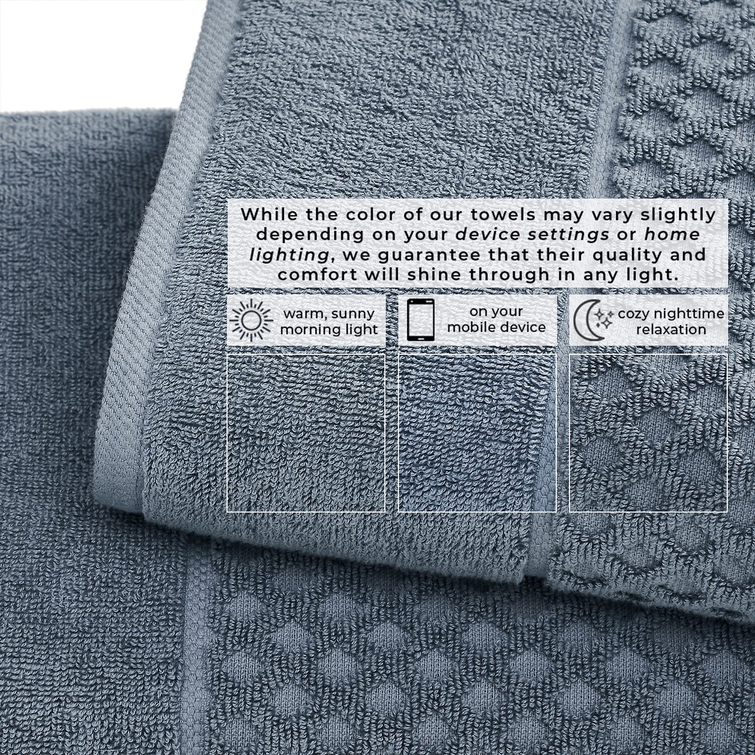 Linery Cotton Quick-Dry Textured 4 Pc Bath Towels