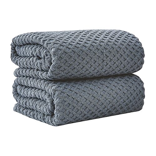 Linery Cotton Waffle Oversized 2-pc. Bath Sheet In Blue