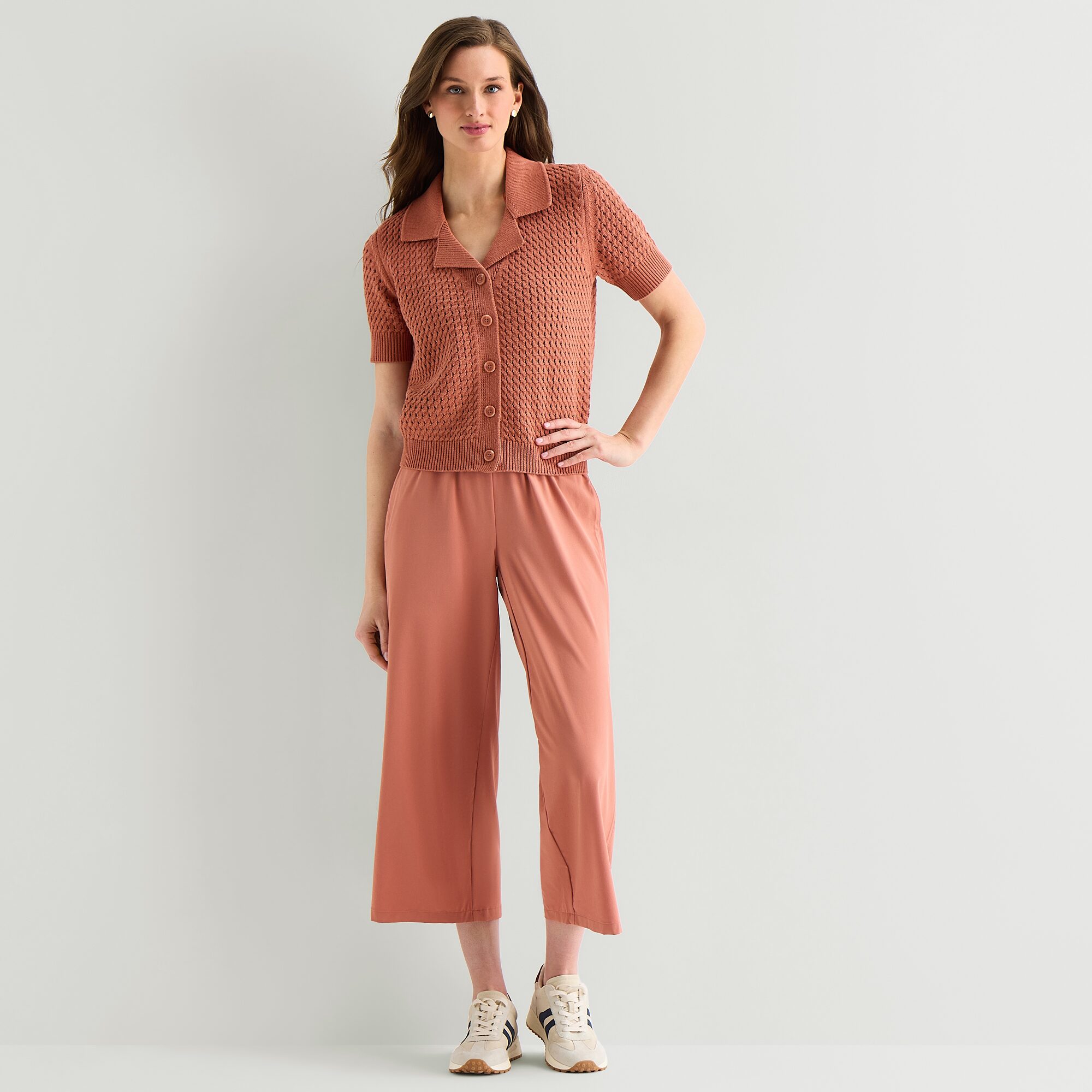 Stylus Womens Short Sleeve Polo Sweater