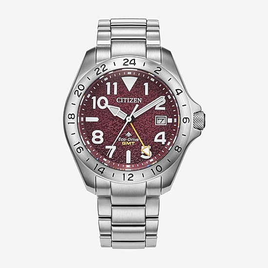 Citizen Land Mens Silver Tone Stainless Steel Bracelet Watch Bj7150-50w