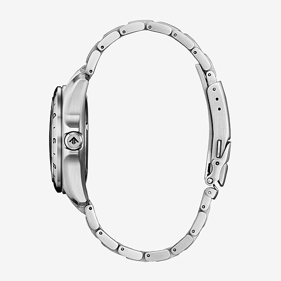 Citizen Land Mens Silver Tone Stainless Steel Bracelet Watch Bj7150-50w