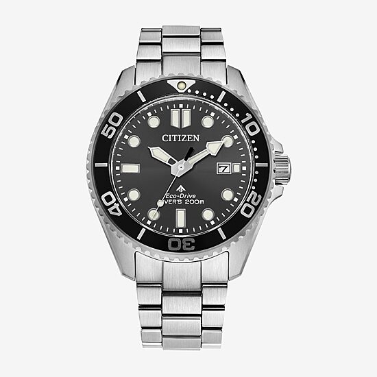 Citizen Sea Eco Mens Silver Tone Stainless Steel Bracelet Watch Bn0261-51e