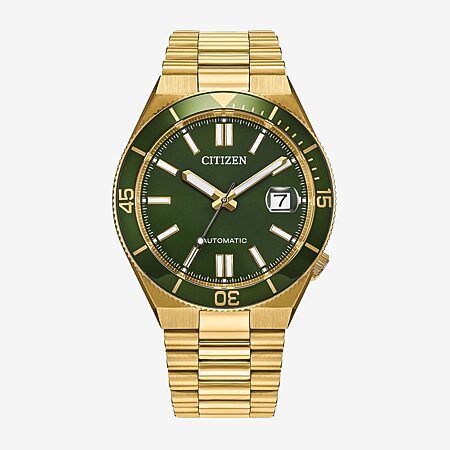 Citizen Tsuyosa Mens Automatic Gold Tone Stainless Steel Bracelet