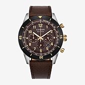 Citizen Chandler Mens Brown Leather Strap Watch Bm6838-17l - JCPenney