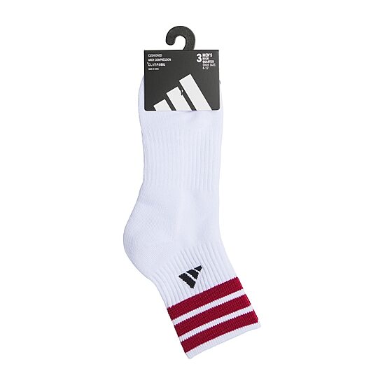 adidas Cushioned Mens 3-pc. Quarter Ankle Socks