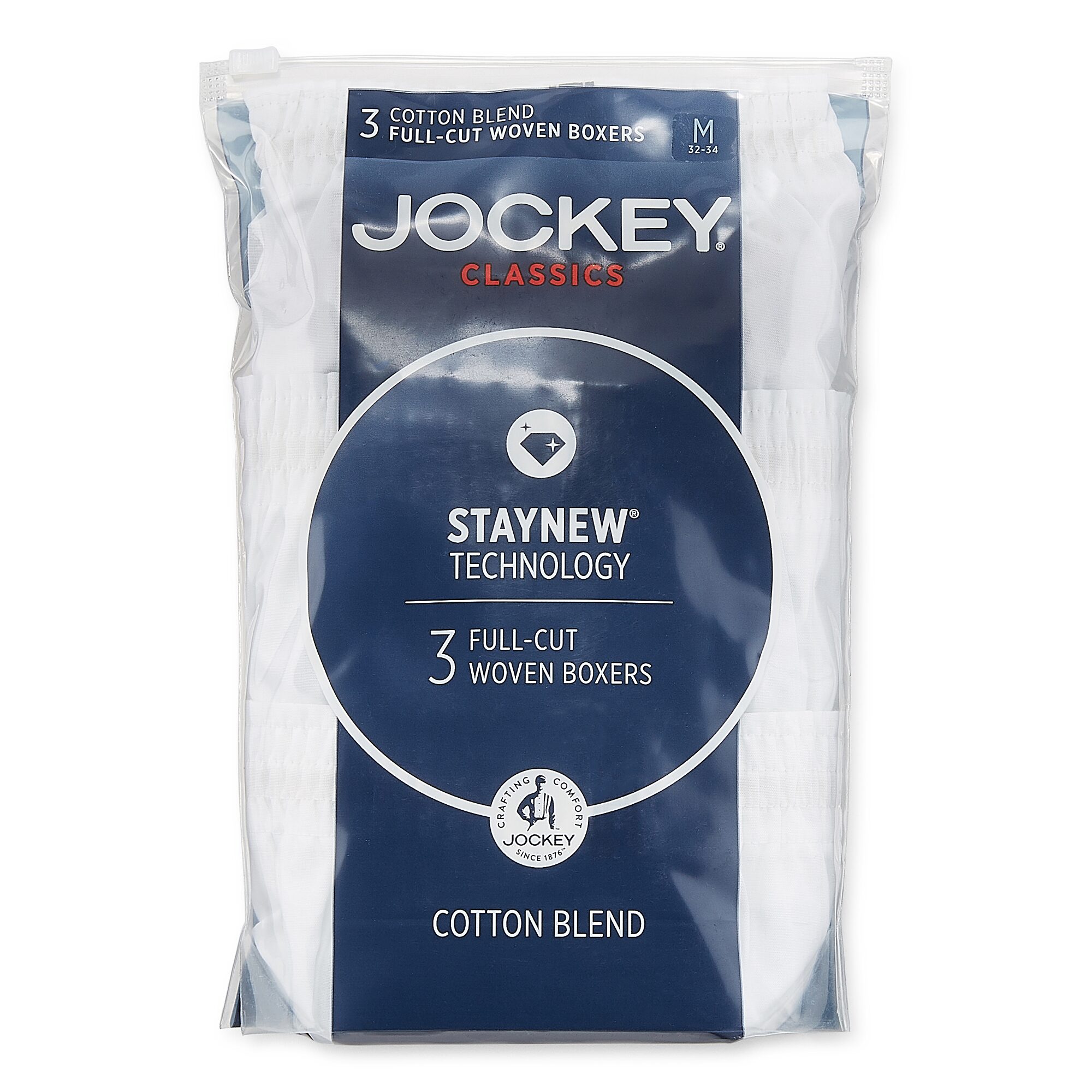Jockey Classic Woven Full Cut Mens 3 Pack Boxers 9900
