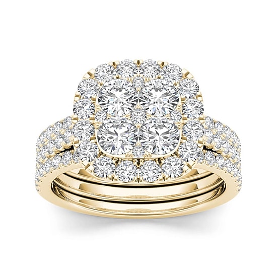 2 CT.T.W. Natural Diamond 14K Yellow Gold Bridal Set