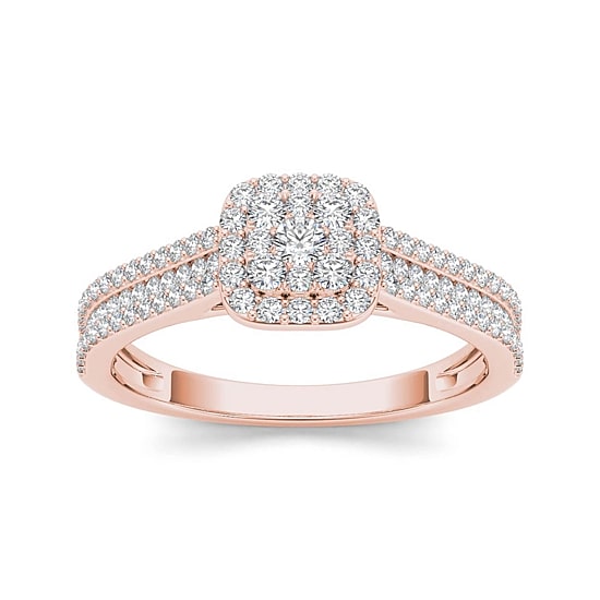 1/2 CT.T.W. Natural Diamond 10K Rose Gold Engagement Ring