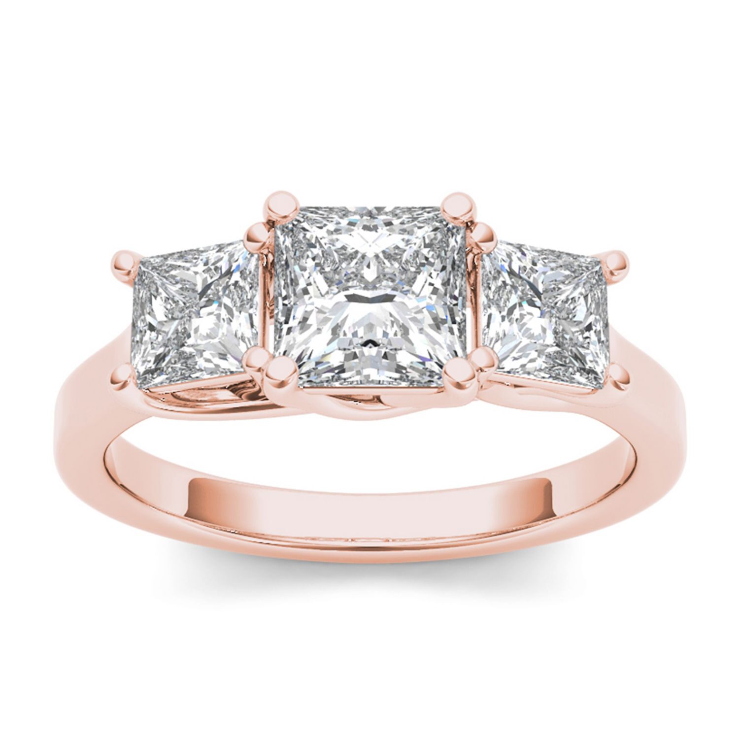 2 CT.T.W. Natural Diamond 14K White Gold 3-Stone Engagement Ring