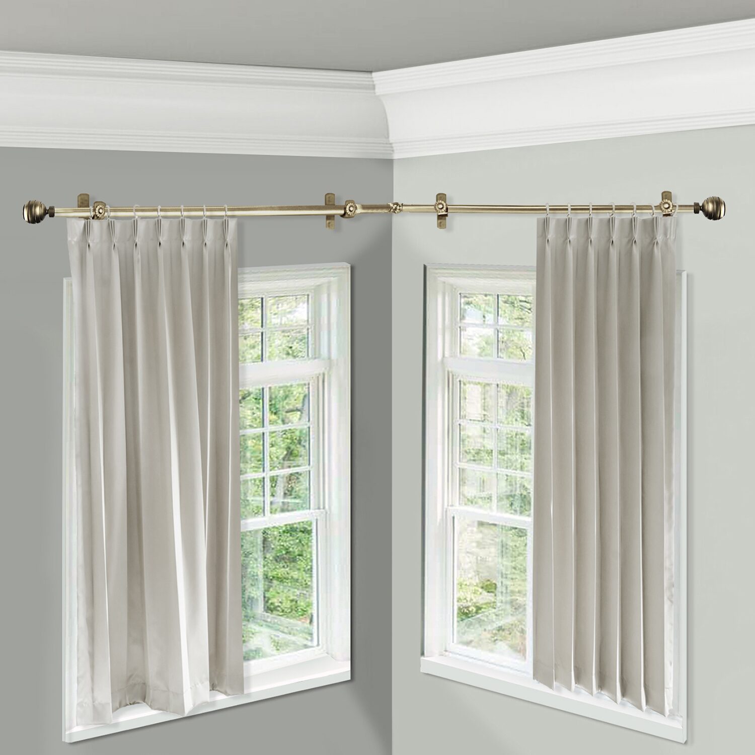 Rod Desyne Poise Corner 13/16 Adjustable Curtain