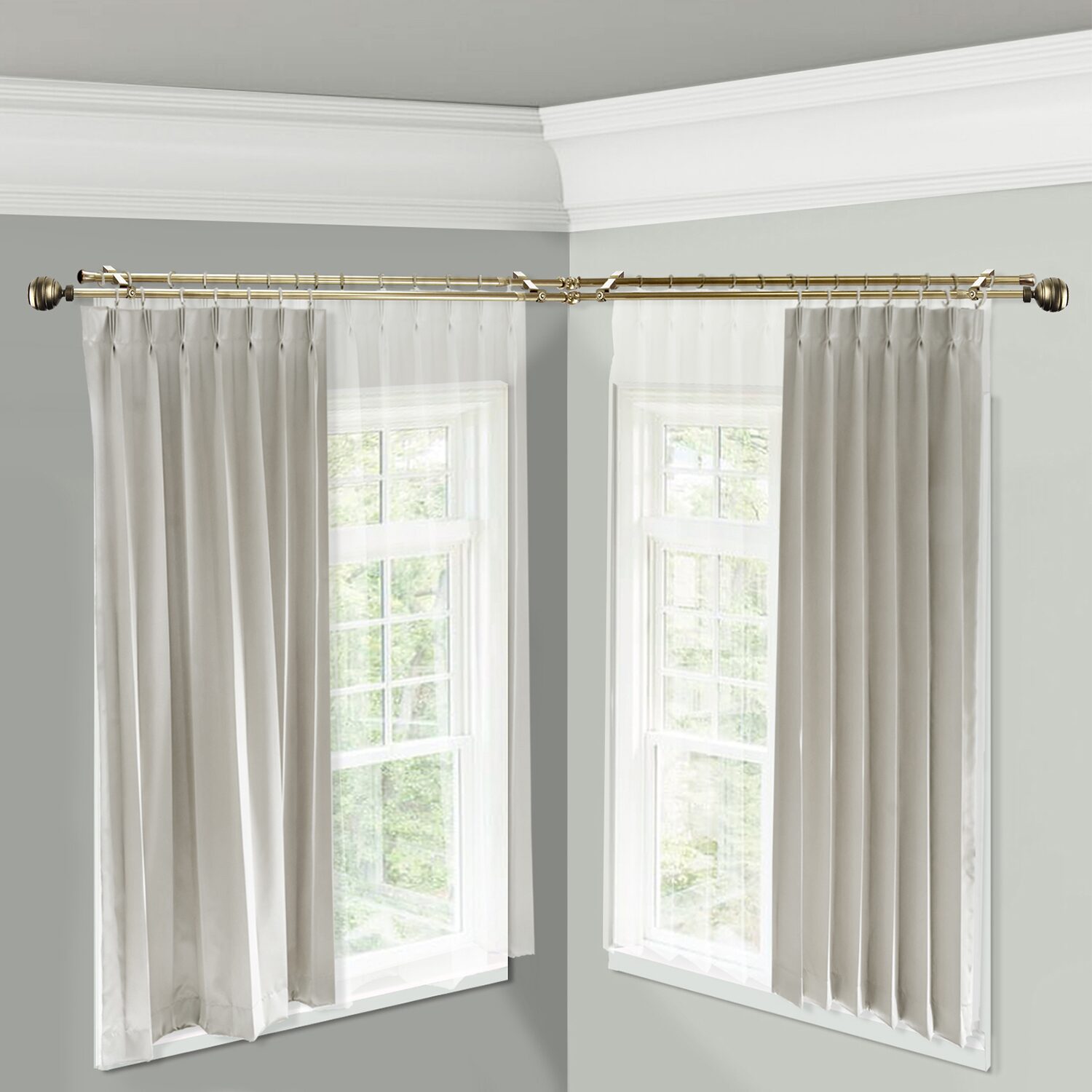 Rod Desyne Poise Corner Double Curtain