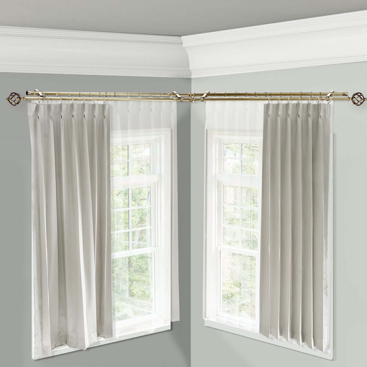 Rod Desyne Twist Corner Double Curtain