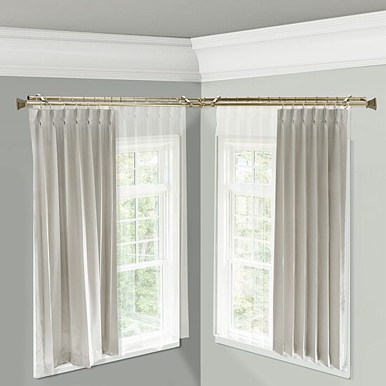 Rod Desyne Trumpet Corner Window Double Curtain Rod