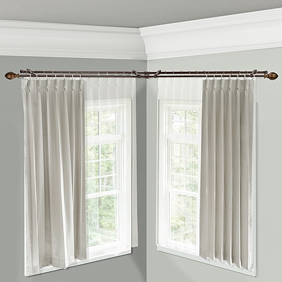 Rod Desyne Garnet Corner Window Double Curtain Rod
