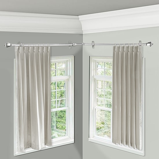 Rod Desyne Amelie Corner Window 3/4 IN Adjustable Curtain Rod