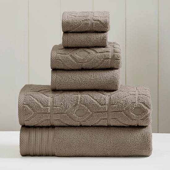 Pacific Coast Textiles Diamond Gate 6-pc. Geometric Bath Towel Set