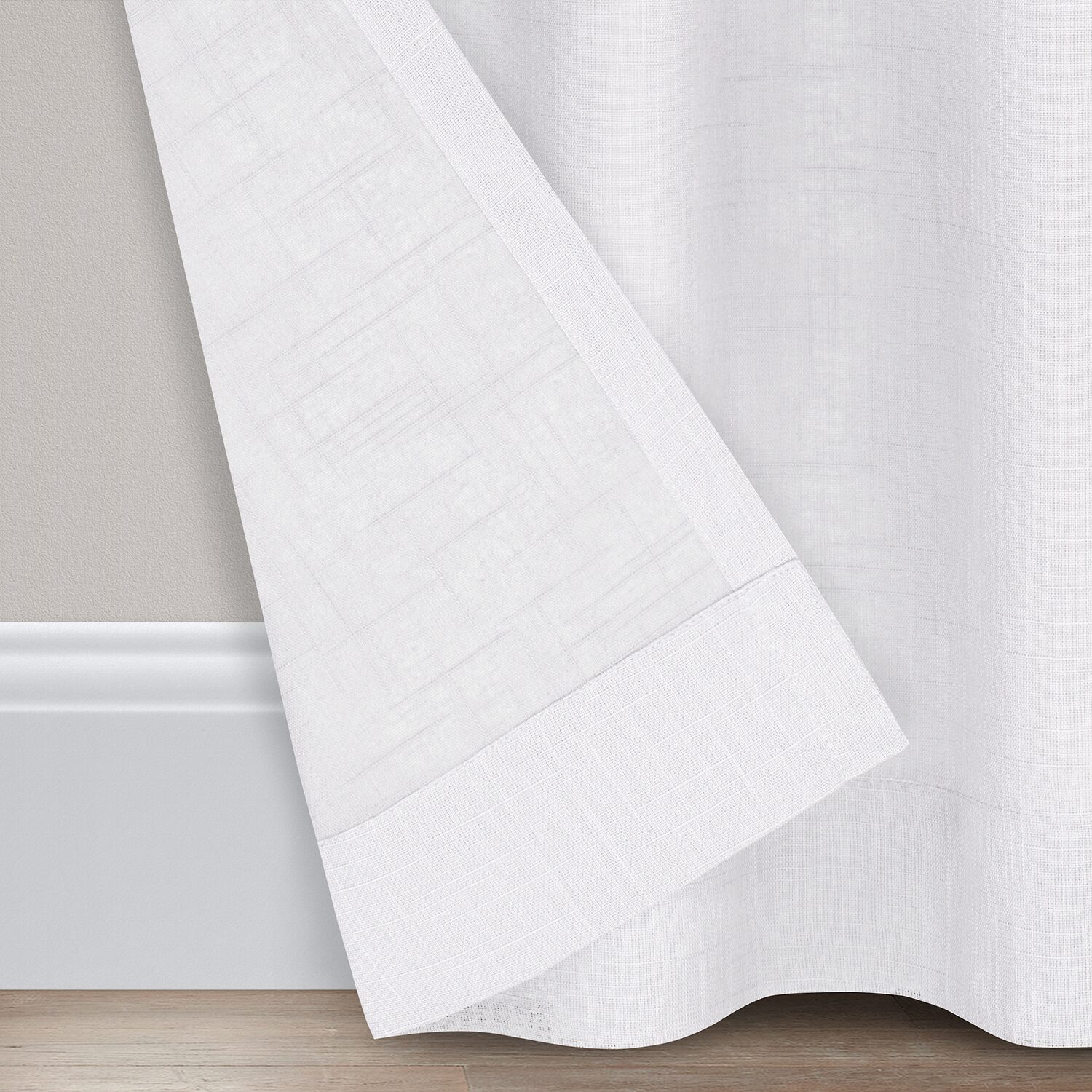 Fieldcrest Arden Solid Cotton Grommet Top Sheer Single Curtain Panel