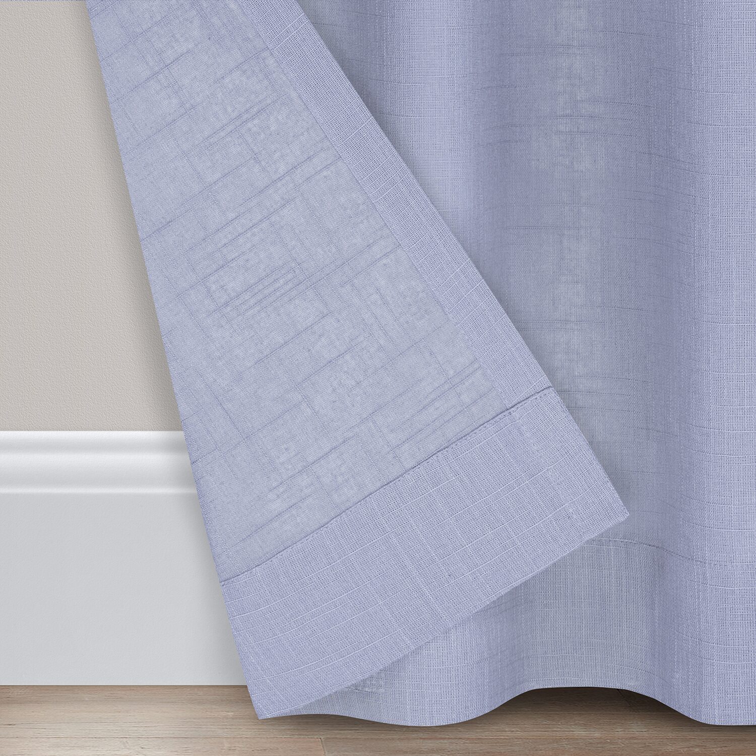 Fieldcrest Arden Solid Cotton Grommet Top Sheer Single Curtain Panel