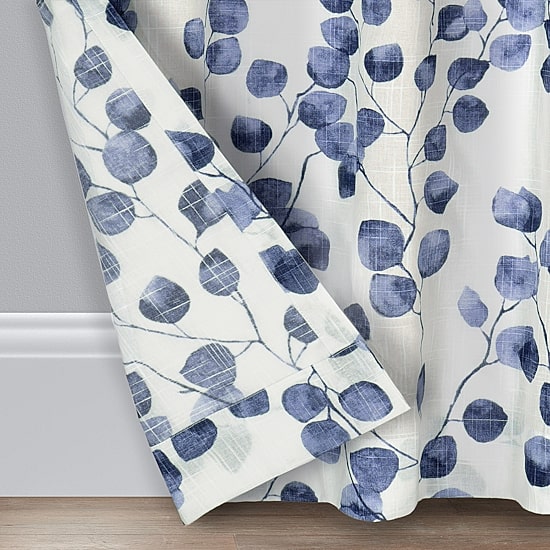 Fieldcrest Arden Botanical Leaf Cotton Grommet Top Sheer Single Curtain Panel