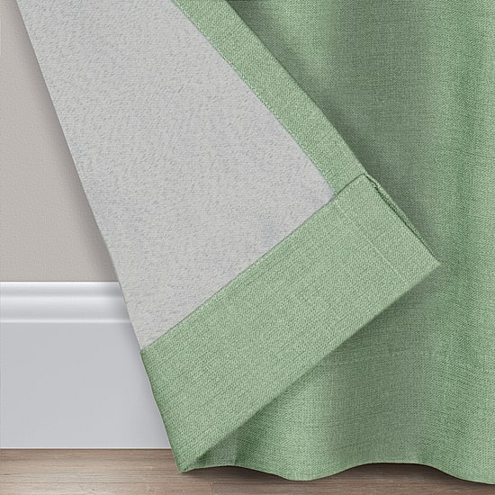 Fieldcrest Devin Flippable Stripe Cotton Chambray Rod Pocket Energy Saving 100% Blackout Single Curtain Panel