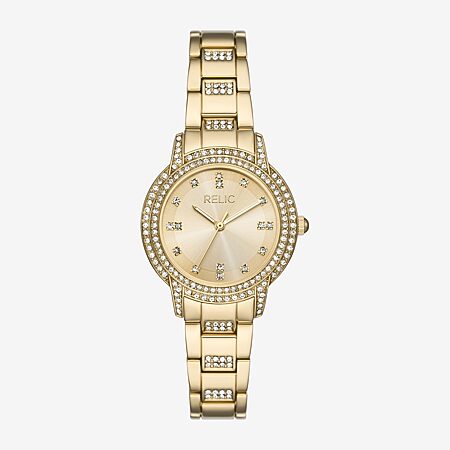 Relic By Fossil Womens Gold Tone Bracelet Watch Zr11778 - JCPenney
