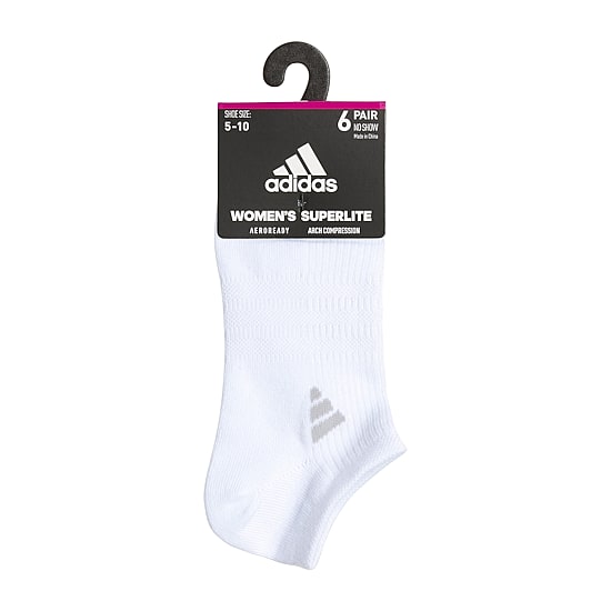 adidas Superlite Womens Multi-Pack 6 Pair Plus Tall No Show Socks