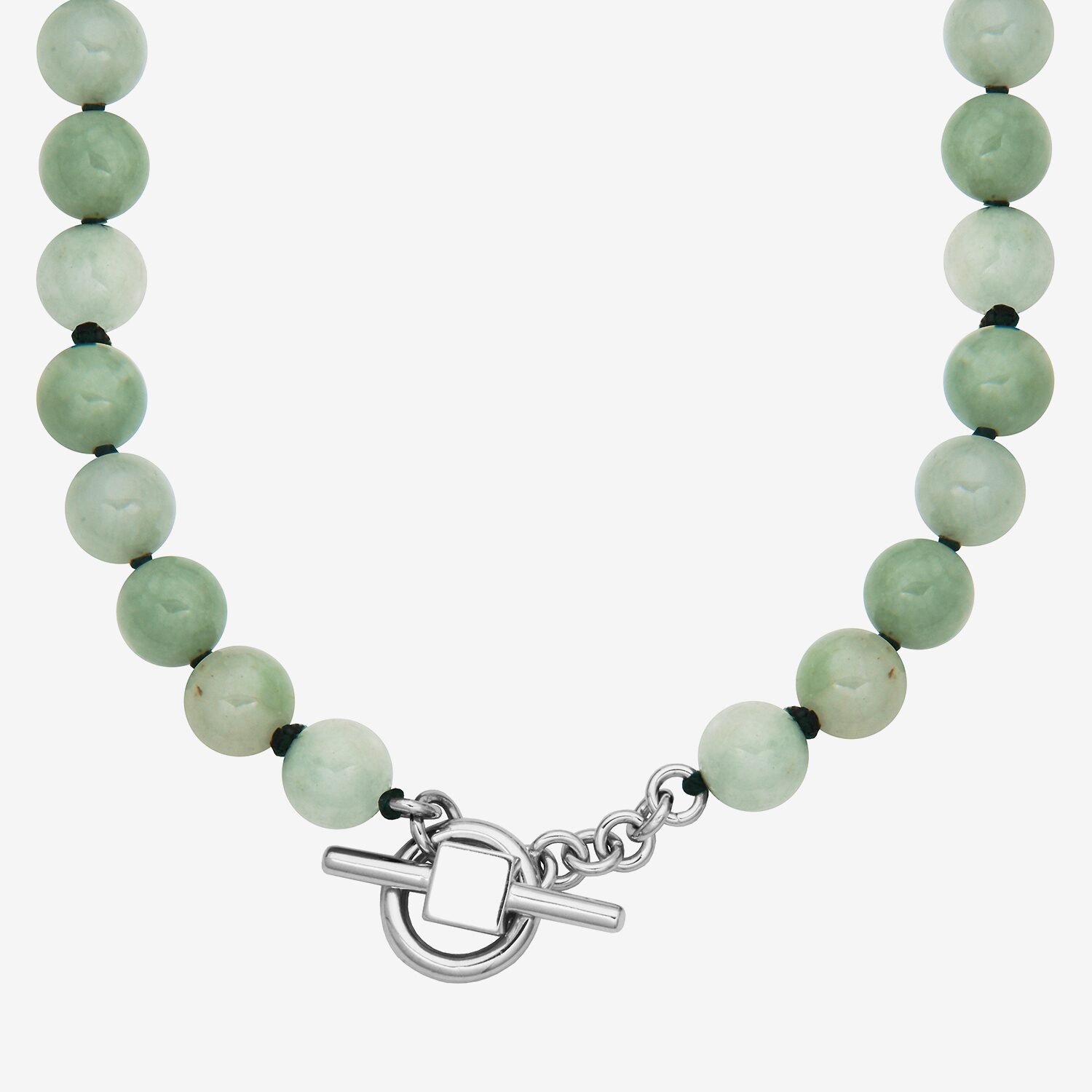 Womens Green Jade 18K Gold Over Silver 20 Inch Beaded Necklace