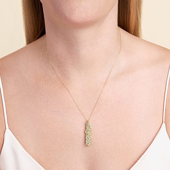 Snake Womens Genuine Green Jade 18K Gold Over Silver 18 Inch Pendant Necklace