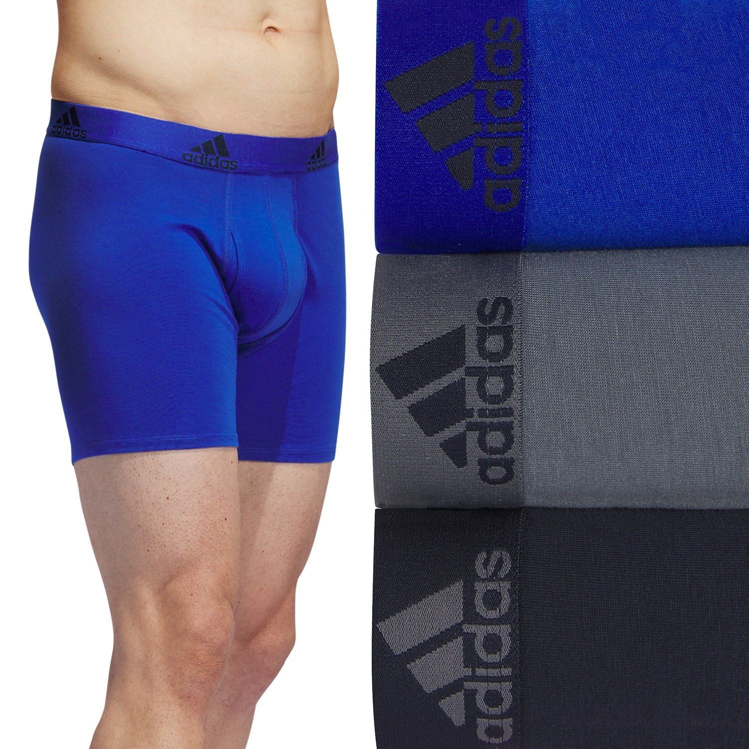 adidas Stretch Cotton Mens 3 Pack Boxer Briefs 5158001a