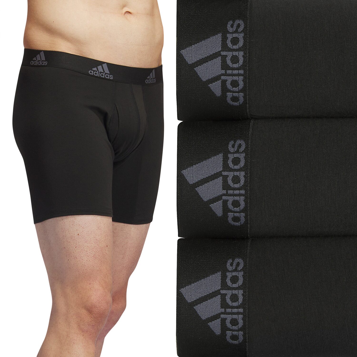 adidas Stretch Cotton Mens 3 Pack Boxer Briefs 5158001a