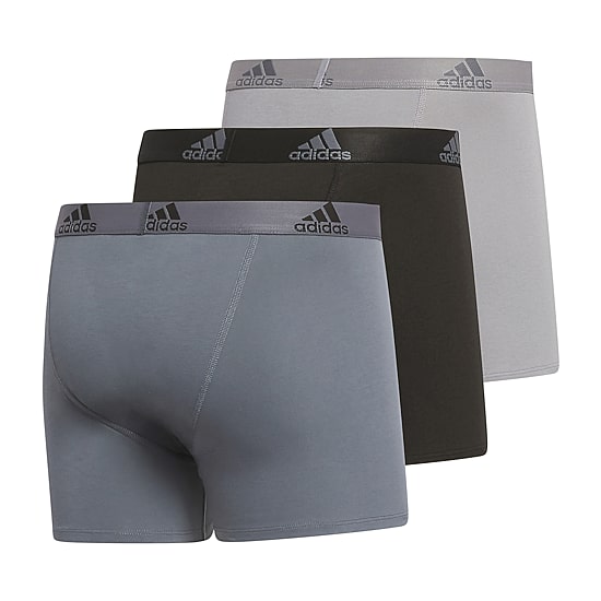 adidas Stretch Cotton Mens 3 Pack Multi-Pack Stretch Fabric Trunks ...