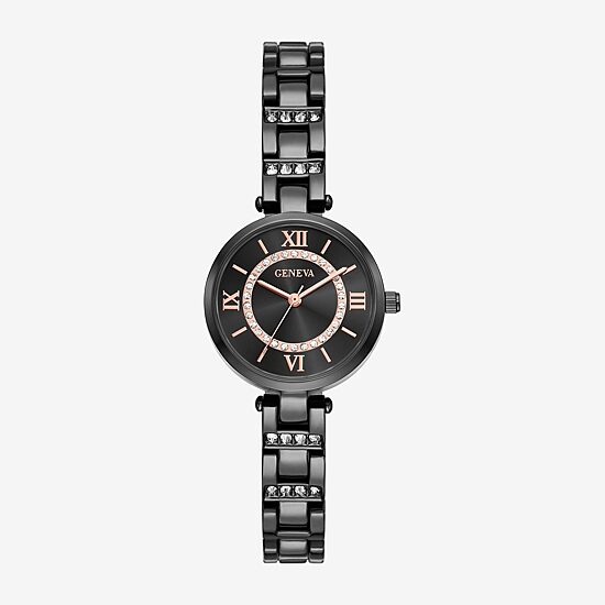 Geneva Womens Crystal Accent Gray Bracelet Watch Fmdjm301